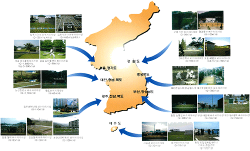 韓国の設置場所地図